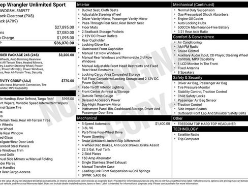Used 2017 Jeep Wrangler Unlimited Sport w/ Quick Order Package 24S AWD/4WD image 17