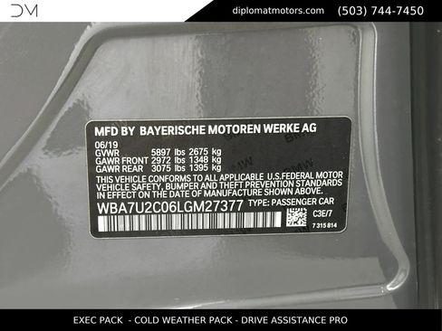 Used 2020 BMW 750i xDrive w/ Executive Package AWD/4WD image 53