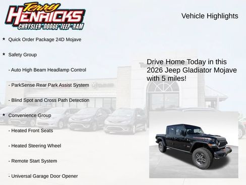 New 2026 Jeep Gladiator Mojave w/ Safety Group AWD/4WD image 4