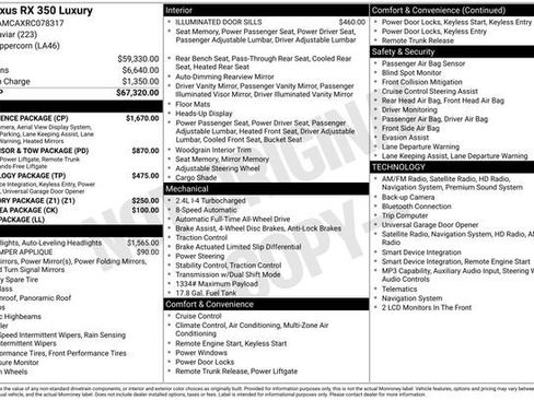 Used 2024 Lexus RX 350 AWD w/ Convenience Package image 37