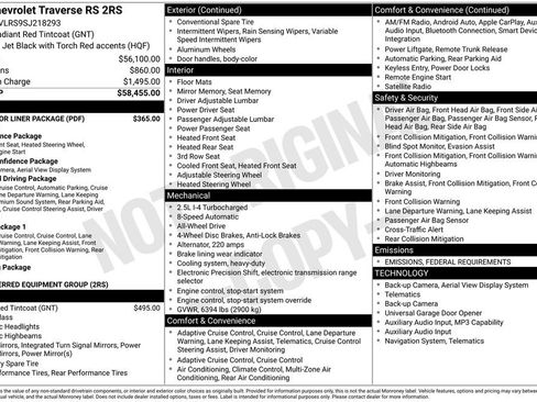 Used 2025 Chevrolet Traverse RS w/ LPO, Floor Liner Package image 12