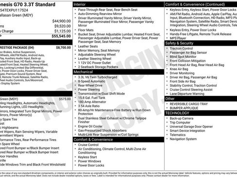 Used 2023 Genesis G70 3.3T w/ Sport Prestige Package image 31