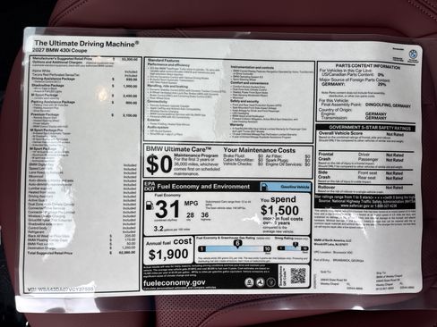 New 2027 BMW 430i Coupe w/ M Sport Package RWD image 26