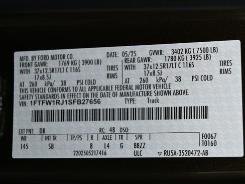 Used 2025 Ford F150 Raptor w/ Equipment Group 803A Raptor R image 37