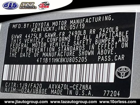 Used 2019 Toyota Camry LE FWD image 20