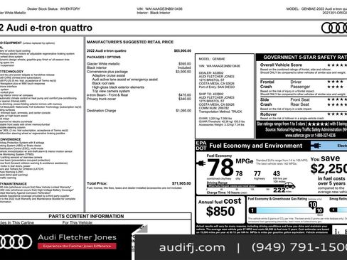 Used 2022 Audi e-tron Premium w/ Convenience Plus Package image 26