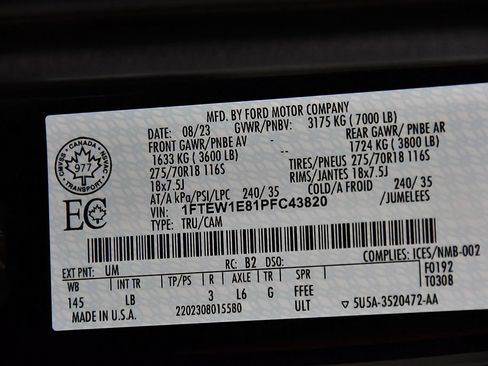 Used 2023 Ford F150 Tremor w/ 360 Degree Camera Package AWD/4WD image 16