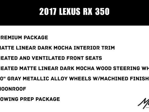Used 2017 Lexus RX 350 FWD w/ Premium Package image 2