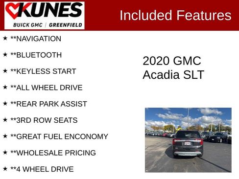 Used 2020 GMC Acadia SLT w/ Premium Package image 3
