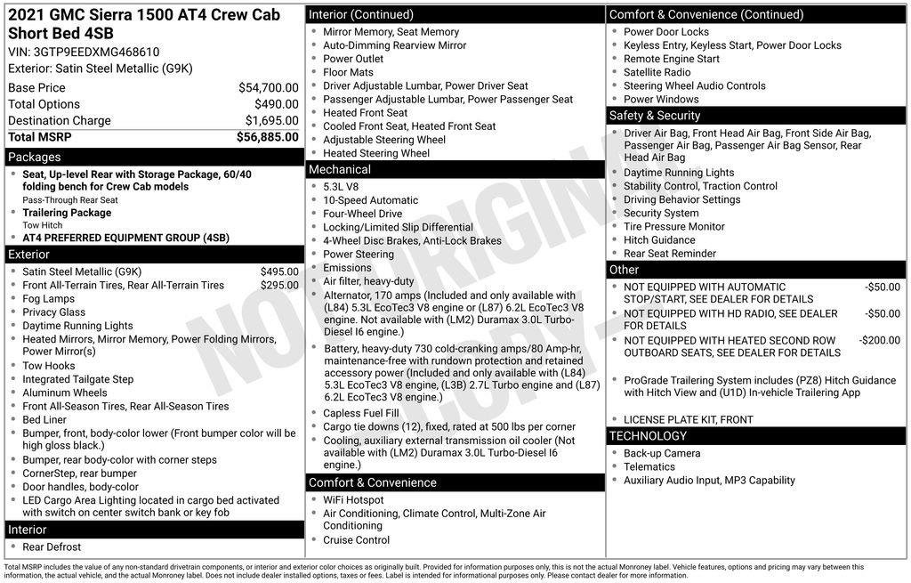 Certified 2021 GMC Sierra 1500 AT4 AWD/4WD image 21