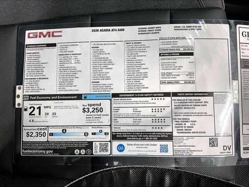New 2026 GMC Acadia AT4 w/ LPO, Floor Liner Package image 39