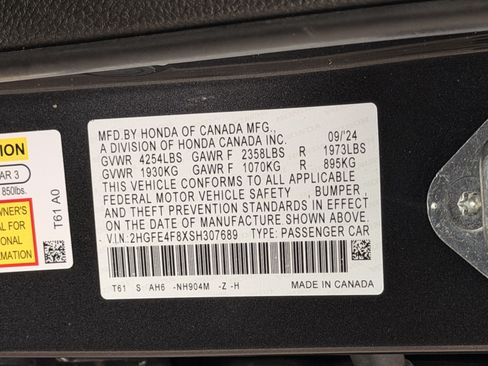 Certified 2025 Honda Civic Sport image 30