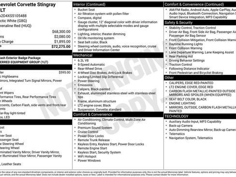 Certified 2025 Chevrolet Corvette Stingray Coupe w/ 1LT RWD image 34
