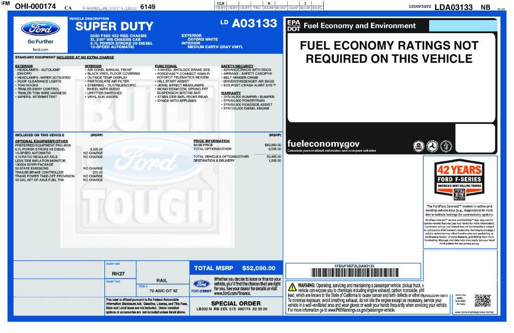 Used 2020 Ford F550 2WD Regular Cab Super Duty image 36