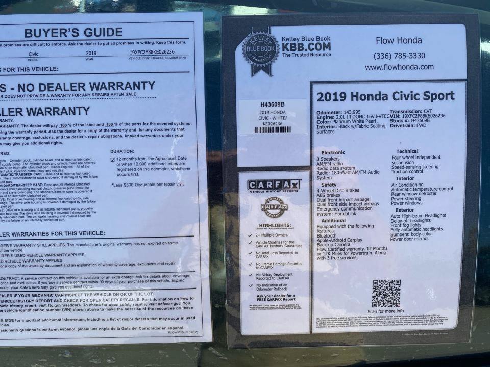 Used 2019 Honda Civic Sport image 37