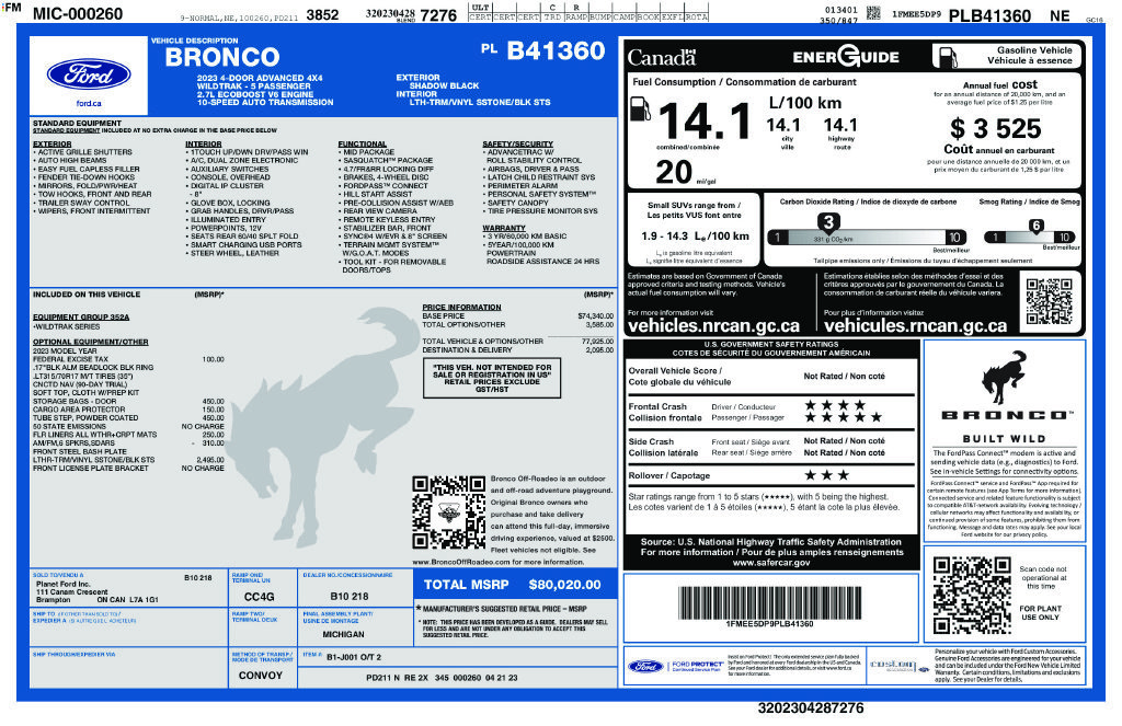 Used 2023 Ford Bronco Wildtrak AWD/4WD image 29