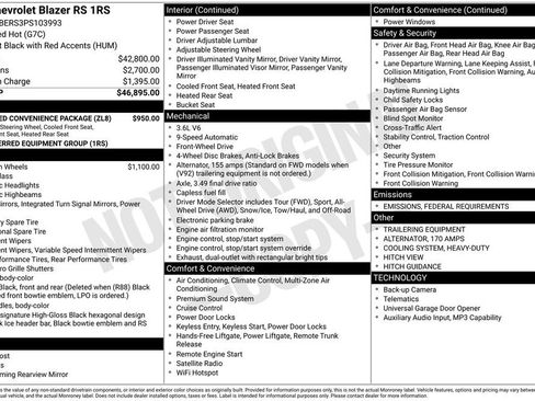 Used 2023 Chevrolet Blazer RS w/ Enhanced Convenience Package image 12