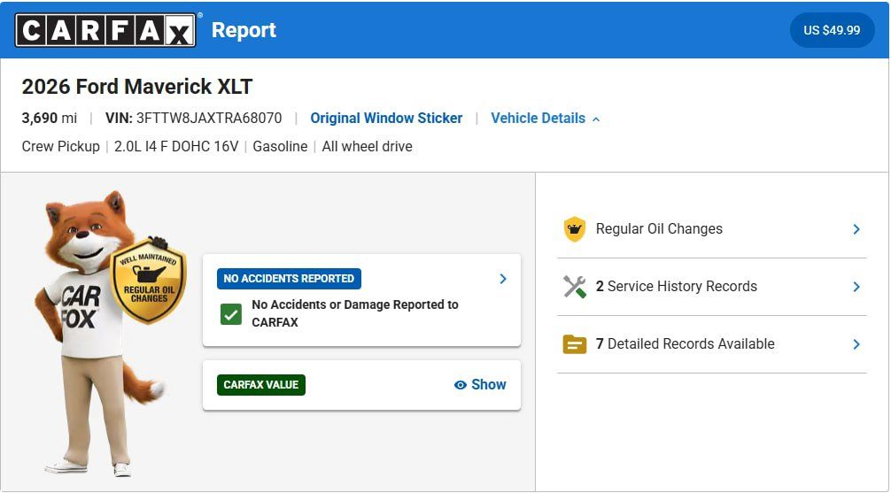 Used 2026 Ford Maverick XLT AWD/4WD image 3