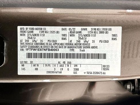 Certified 2022 Ford F150 Lariat w/ Equipment Group 502A High AWD/4WD image 36