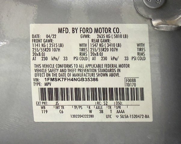 Used 2022 Ford Explorer Limited w/ Equipment Group 301A RWD image 16