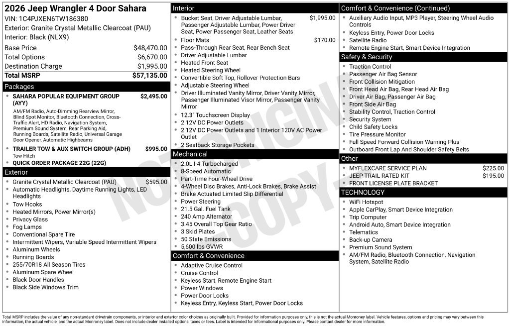 New 2026 Jeep Wrangler Unlimited Sahara AWD/4WD image 6