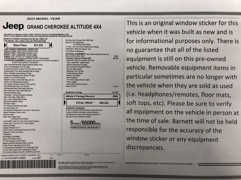 Used 2023 Jeep Grand Cherokee Altitude image 2