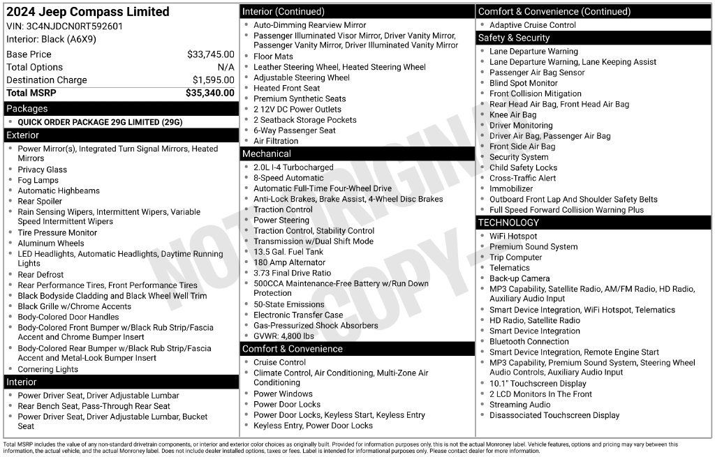 Certified 2024 Jeep Compass Limited AWD/4WD image 20