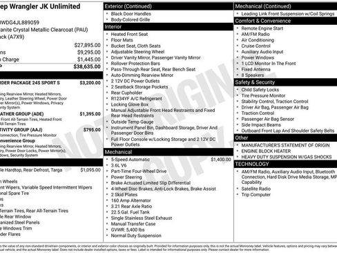 Used 2018 Jeep Wrangler Unlimited Sport S image 1
