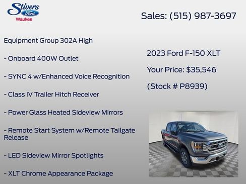 Used 2023 Ford F150 XLT w/ Equipment Group 302A High image 7