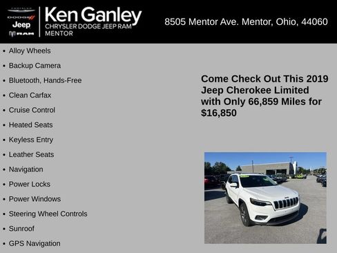 Used 2019 Jeep Cherokee Limited w/ Luxury Group AWD/4WD image 5
