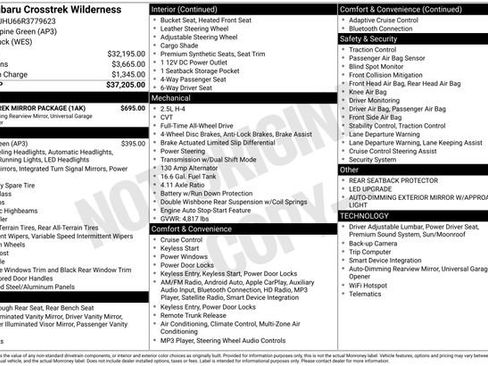 Certified 2024 Subaru Crosstrek 2.5i Wilderness w/ Crosstrek Mirror Package AWD/4WD image 22