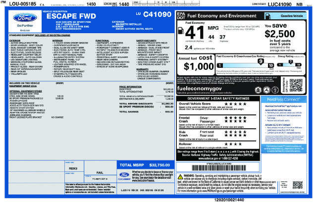 Used 2020 Ford Escape SE Sport FWD image 5
