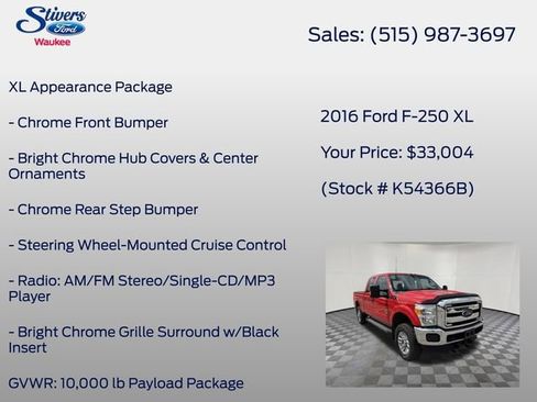 Used 2016 Ford F250 XL w/ Power Equipment Group AWD/4WD image 16