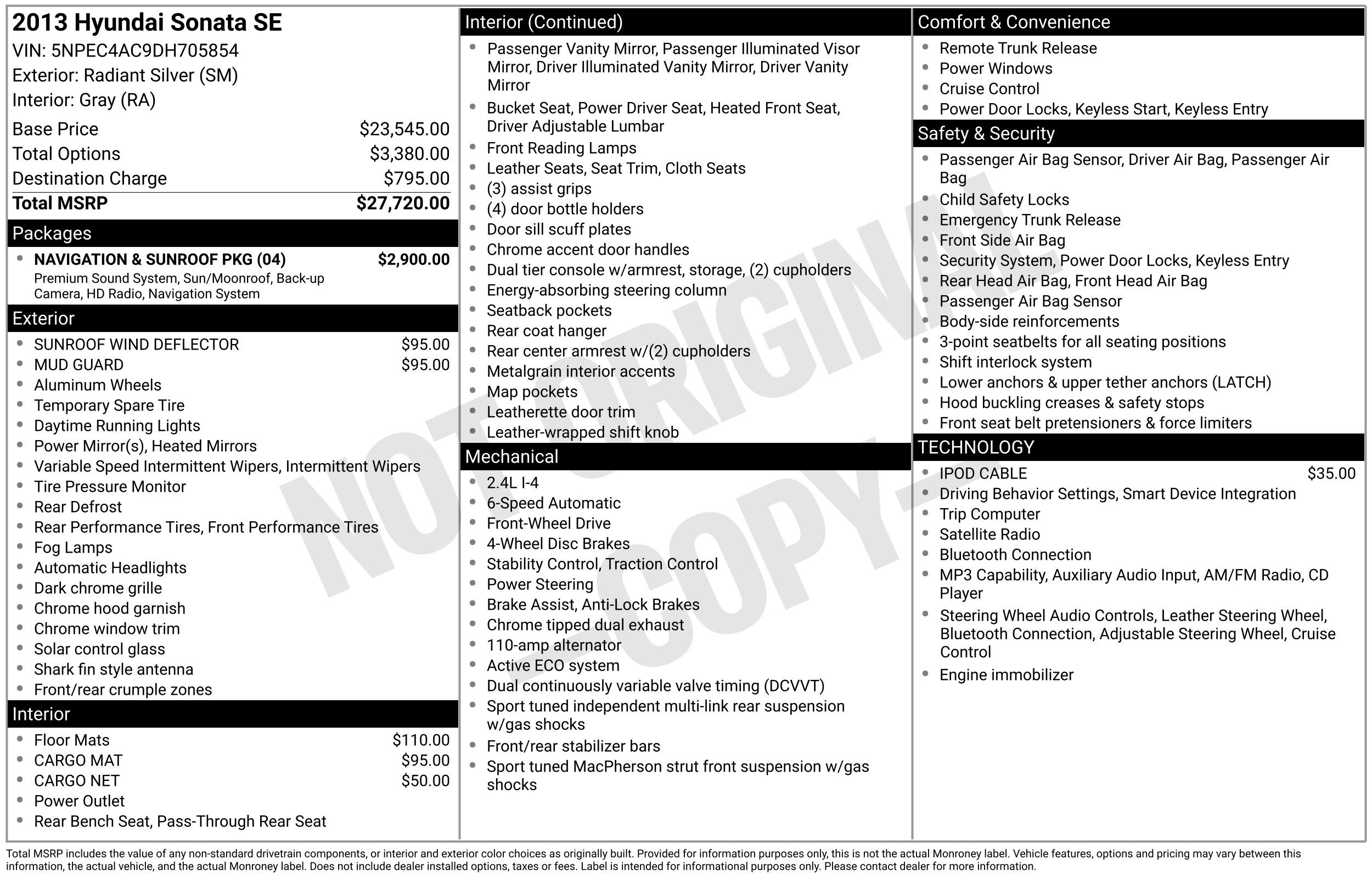 Used 2013 Hyundai Sonata SE w/ Navigation & Sunroof Pkg FWD image 3