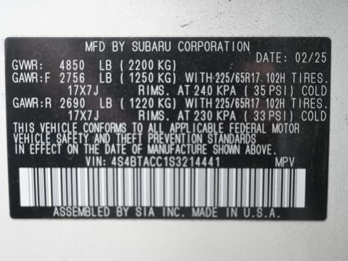 Certified 2025 Subaru Outback Premium w/ Popular Package #1A image 35