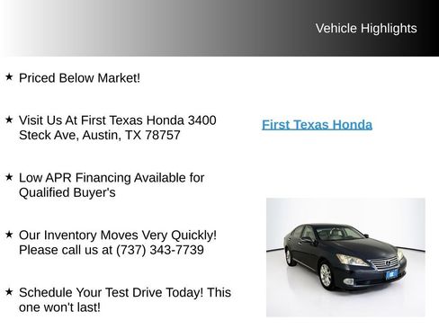 Used 2010 Lexus ES 350 w/ Preferred Accessory Package FWD image 10