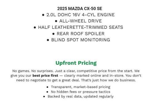 Used 2025 MAZDA CX-50 AWD 2.5 S w/ Cargo Package image 1