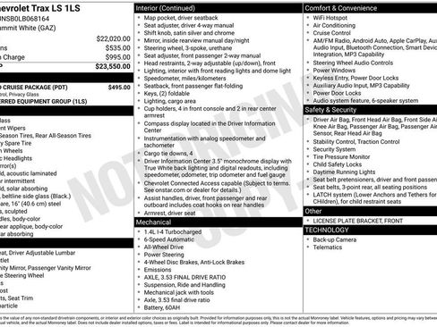 Used 2020 Chevrolet Trax LS w/ Tint and Cruise Package AWD/4WD image 17
