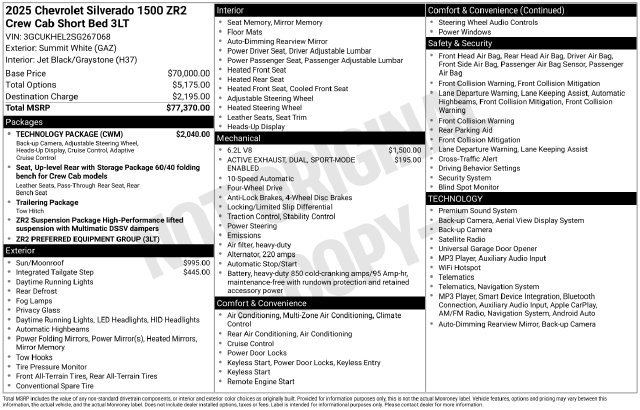 Used 2025 Chevrolet Silverado 1500 ZR2 w/ Technology Package AWD/4WD image 35