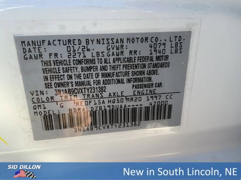 New 2026 Nissan Sentra SV w/ Floor Mat Package image 12