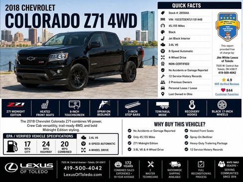 Used 2018 Chevrolet Colorado Z71 AWD/4WD image 1