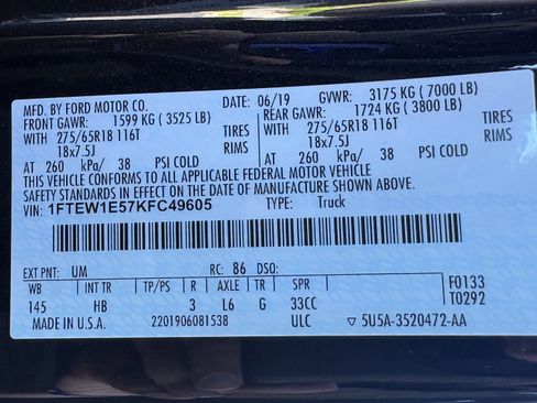 Used 2019 Ford F150 Lariat w/ Equipment Group 502A Luxury image 34