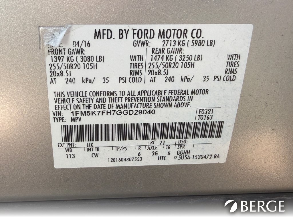Used 2016 Ford Explorer Limited w/ Equipment Group 301A FWD image 37