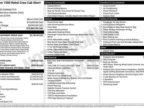 Used 2021 RAM 1500 Rebel w/ Level 2 Equipment Group AWD/4WD image 61