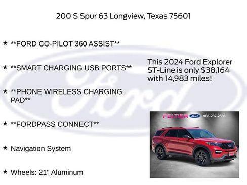 Used 2024 Ford Explorer ST-Line w/ Class IV Trailer Tow Package RWD image 22
