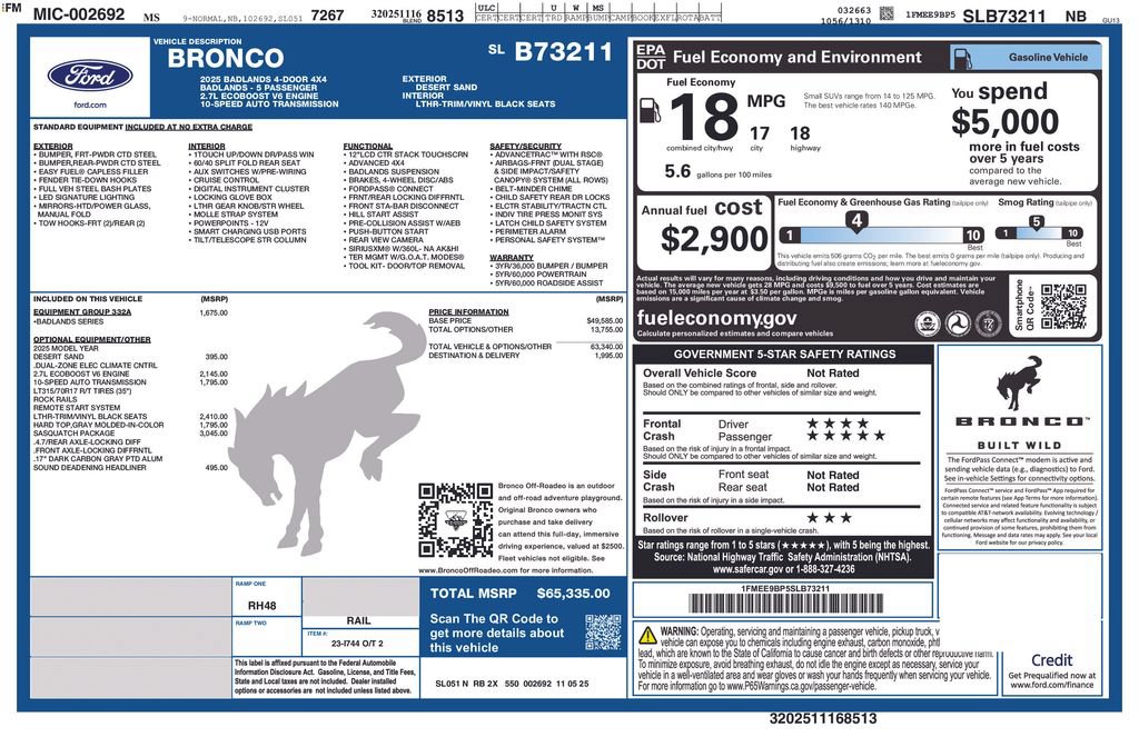 Used 2025 Ford Bronco Badlands w/ Sasquatch Package AWD/4WD image 27