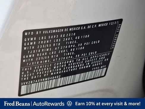 Certified 2022 Volkswagen Tiguan SE AWD/4WD image 32