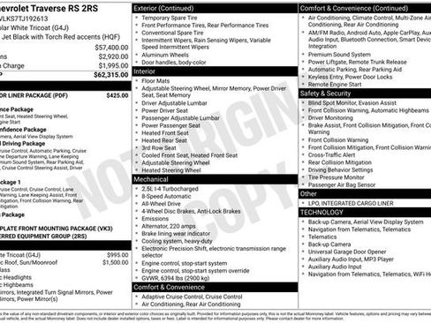 New 2026 Chevrolet Traverse RS w/ LPO, Floor Liner Package AWD/4WD image 16