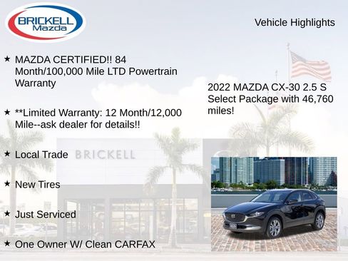 Used 2022 MAZDA CX-30 AWD 2.5 S w/ Select Package image 16