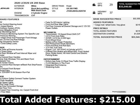 Used 2020 Lexus UX 200 image 3
